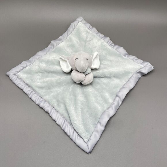 Carter’s Elephant Lovey Plush Gray Security Blanket Satin Trim Baby Comfort 14" - Picture 1 of 6